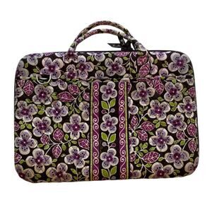 Vera Bradley Floral Cotton Hard Shell Laptop Case in Plum Petals Print 12 x 17